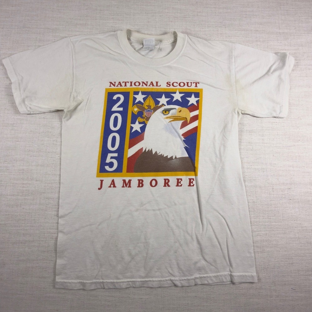 Vintage 2005 National Scout Jamboree T-Shirt White Eagle Boy Scouts Mens Small